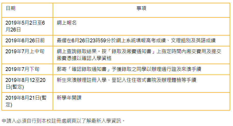 澳门大学19年内地招生简章